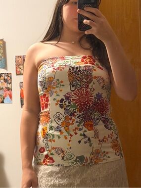 Notice Multicolored floral corset top- Cotton